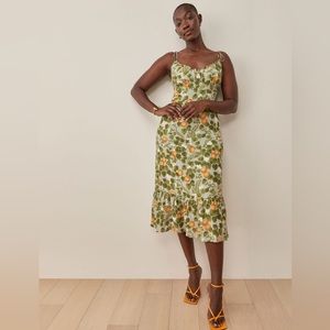 Reformation Embry Dress in Orange Grove